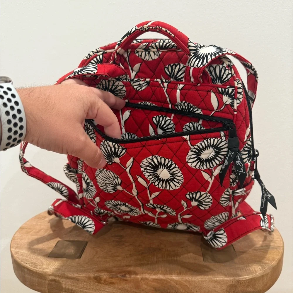 Vera Bradley Red and White Floral Backpack